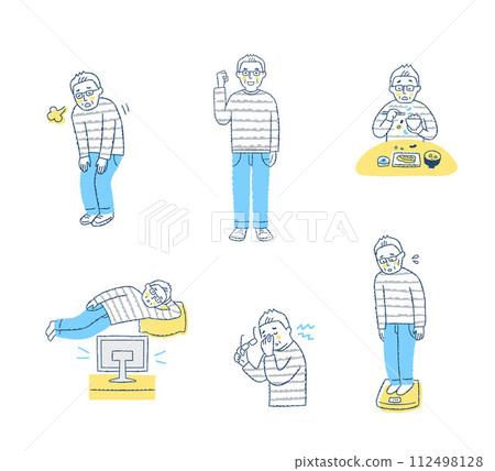 Frailty various symptoms set 112498128