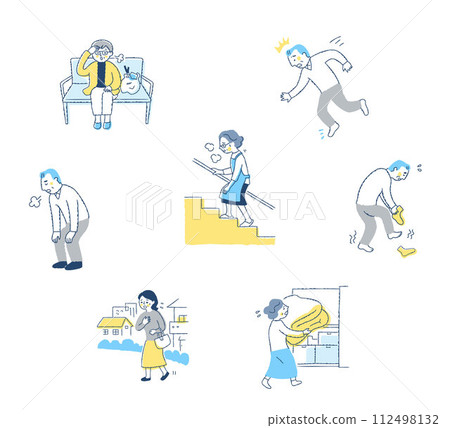Frailty various symptoms set Frailty various symptoms set 112498132