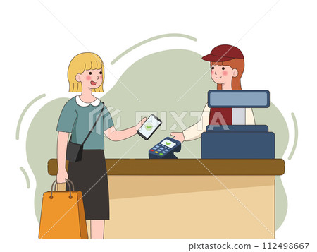 Online payment success concept. Mobile banking payment by credit card. Cashless money transfer contactless concept 112498667