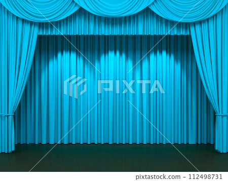 Luxury stage or windows curtains, realistic 3D illustration 112498731