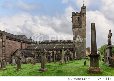 In Stirling verdant setting the Church of the Holy Rude tower stands overseeing ancient gravestones 112499117