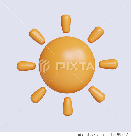 3d weather. sunny day. icon isolated on gray background. 3d rendering illustration. Clipping path. 3d weather. sunny day. icon isolated on gray background. 3d rendering illustration. Clipping path. 112499552