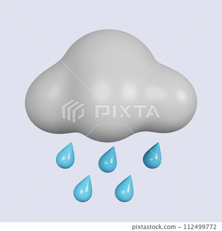 3d weather. cloud with rain .rainy day. icon isolated on gray background. 3d rendering illustration. Clipping path. 3d weather. cloud with rain .rainy day. icon isolated on gray background. 3d rendering illustration. Clipping path. 112499772