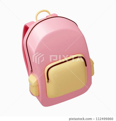 3d school bag icon. Back to school and education concept. isolated on background, icon symbol clipping path. 3d render illustration 3d school bag icon. Back to school and education concept. isolated on background, icon symbol clipping path. 3d render illustration 112499860