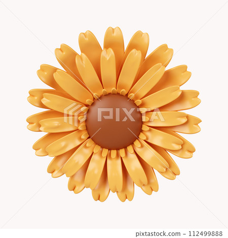 3d Sun flowers .icon isolated on white background. 3d rendering illustration. Clipping path. 3d Sun flowers .icon isolated on white background. 3d rendering illustration. Clipping path. 112499888