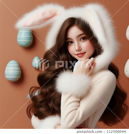 Series of girls wearing rabbit costumes 112500044