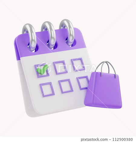 3d calendar marked date for successful new idea. Excellent shopping event date. under creative solution concept in 3D render on background. 3d goal for bank, finance, investment, money 112500380