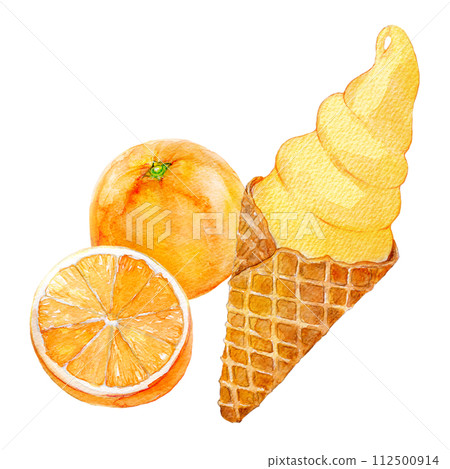 水彩插圖當地軟服務橙色 水彩插圖當地軟服務橙色 112500914