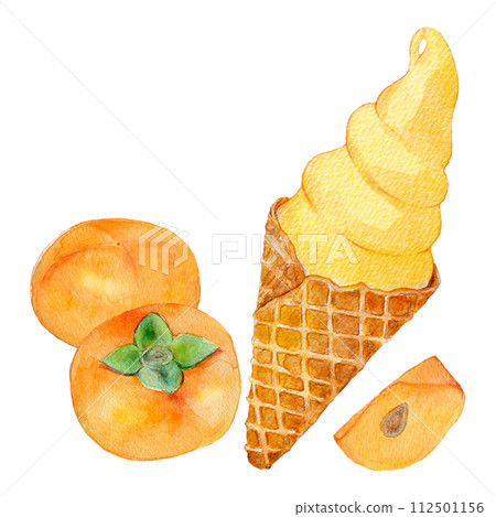 水彩插圖當地軟服務柿子軟服務 112501156