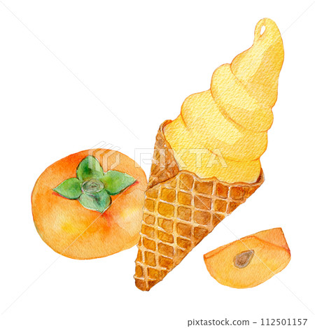 水彩插圖當地軟冰淇淋 112501157