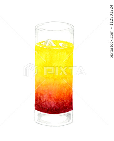 Cassis orange (casiolet) hand-drawn watercolor illustration material for drinks and alcohol 112501224