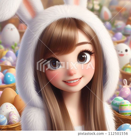 Series of girls wearing rabbit costumes 112501556