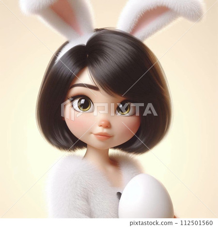 Series of girls wearing rabbit costumes 112501560