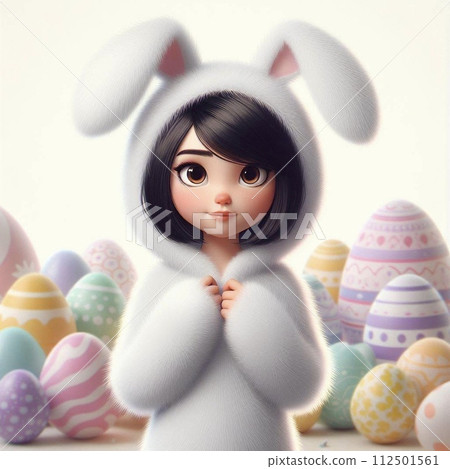 Series of girls wearing rabbit costumes 112501561