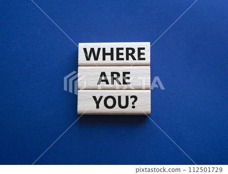 We want you symbol. Concept words We want you on wooden blocks. Beautiful deep blue background. Business and We want you concept. Copy space. 112501729