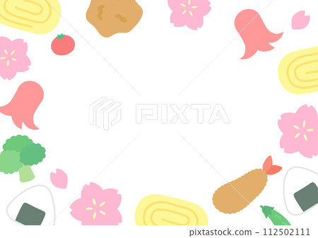 櫻花觀賞便當框架,配有櫻花和便當配菜 櫻花觀賞便當框架,配有櫻花和便當配菜 112502111