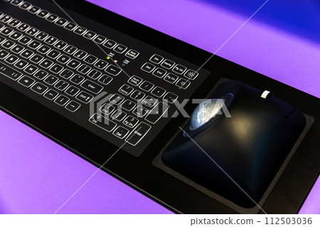 Built-in tabletop industrial input device with black keyboard Built-in tabletop industrial input device with black keyboard 112503036