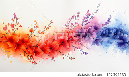 Watercolor abstract flowers 112504383