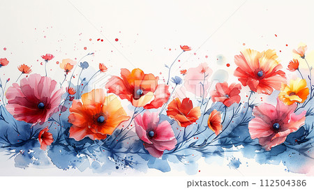 Watercolor abstract flowers Watercolor abstract flowers 112504386