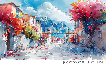 View of Italian small city 112504451
