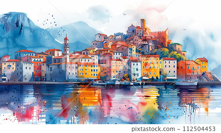 View of Italian small city View of Italian small city 112504453