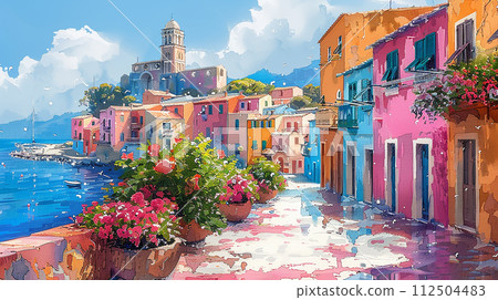 View of Italian small city 112504483