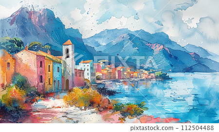 View of Italian small city 112504488