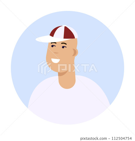 Modern circle avatar. Character face, head portrait. Cool creative user profiles. Flat graphic vector illustration EPS10 112504754