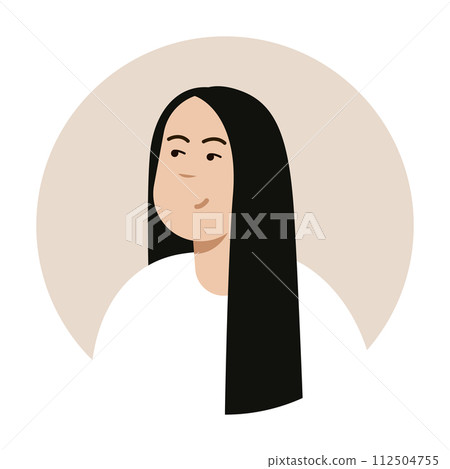 Modern circle avatar. Character face, head portrait. Cool creative user profiles. Flat graphic vector illustration EPS10 112504755
