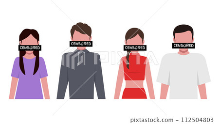 Censored sign covering mouth. People with censorship sign covering their mouths Censored sign covering mouth. People with censorship sign covering their mouths 112504803