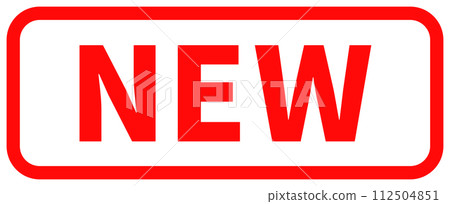 Simple red "NEW" stamp, rectangular design 112504851