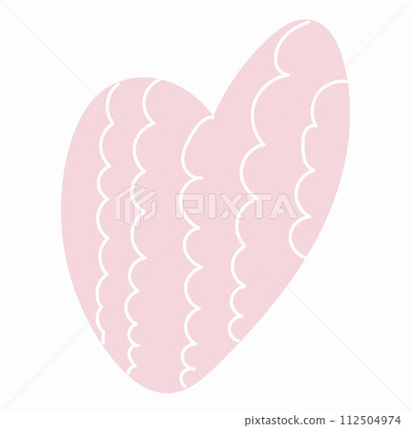 Simple doodle heart. Hand drawn heart isolated on white background. Symbol of Valentine Day. Vector illustration. 112504974