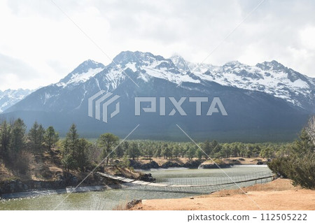 landscape top of Jade dragon snow mountain national park in China 112505222