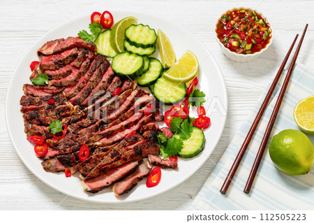 crying tiger, grilled and thinly sliced ribeye steak crying tiger, grilled and thinly sliced ribeye steak 112505223