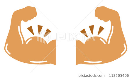 透過健身房肌肉訓練增強肌肉發達的手臂的插圖 112505406