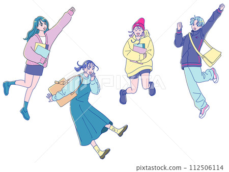 4 件套動漫風格跳躍女性 4 件套動漫風格跳躍女性 112506114