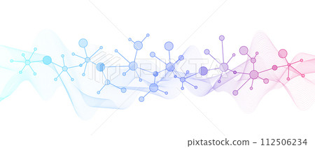 DNA Abstract Background with Deoxyribonucleic Acid Structure and Cell Molecules For Science Research and Gene genetic, Healthcare, and Medicine Design 112506234