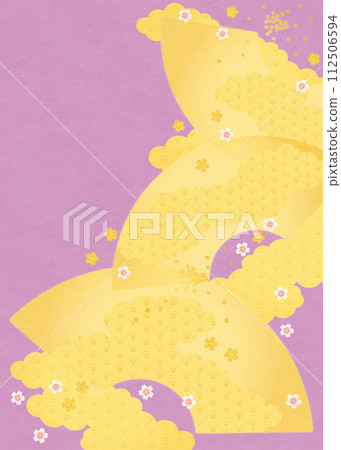 Spring background (fan and cherry blossoms) 6-3 Spring background (fan and cherry blossoms) 6-3 112506594