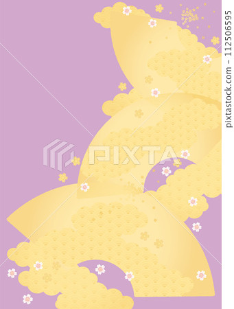 Spring background (fan and cherry blossoms) 6-3 vector 112506595