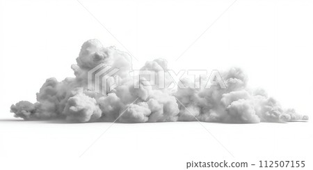 Fluffy White Clouds on Isolated Background. Generative ai 112507155