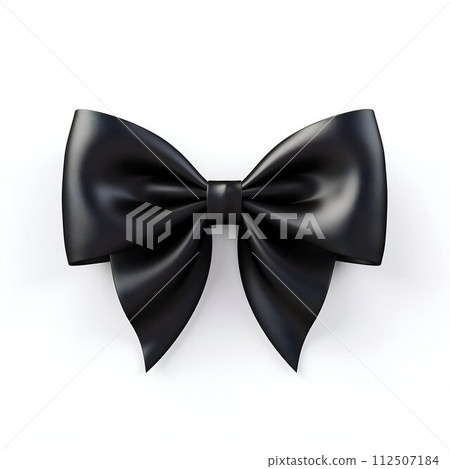 Elegant Black Bow Tie Isolated on White Background. Generative ai 112507184