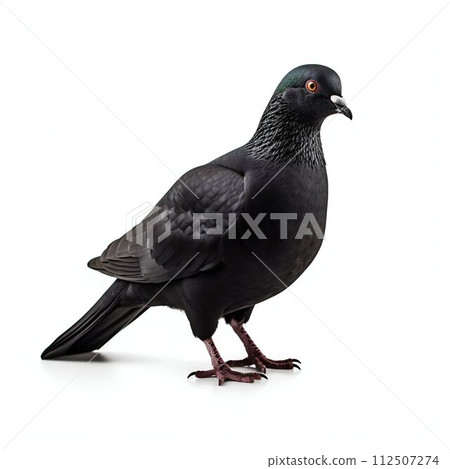 Black Dove Isolated on White Background. Generative ai 112507274
