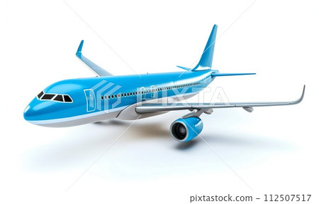 Commercial Airplane on White Background. Generative ai 112507517
