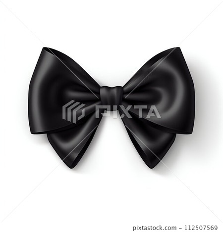 Elegant Black Bow Tie Isolated on White Background. Generative ai 112507569