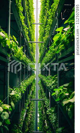 vertical farm in the revolutionary concept of sustainable agriculture of futuristic cultivation vertical farm in the revolutionary concept of sustainable agriculture of futuristic cultivation 112507895