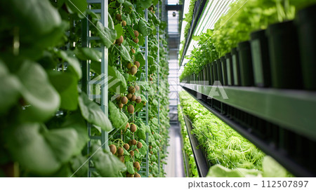 vertical farm in the revolutionary concept of sustainable agriculture of futuristic cultivation vertical farm in the revolutionary concept of sustainable agriculture of futuristic cultivation 112507897