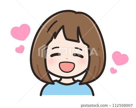 Illustration of a young woman in love 112508007