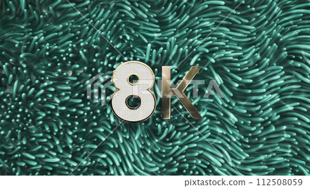 3d render Golden logo 8k on an abstract seaweed background 3d render Golden logo 8k on an abstract seaweed background 112508059