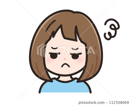Illustration of a disgusted young woman 112508069