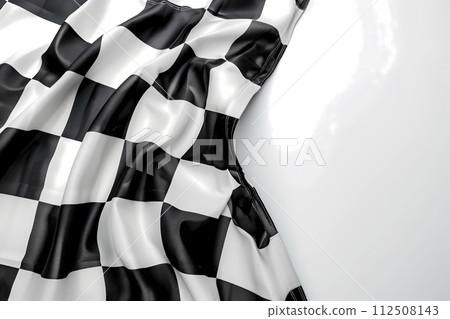 Checkered flag, racing, start, finish concept isolated on a white background Checkered flag, racing, start, finish concept isolated on a white background 112508143